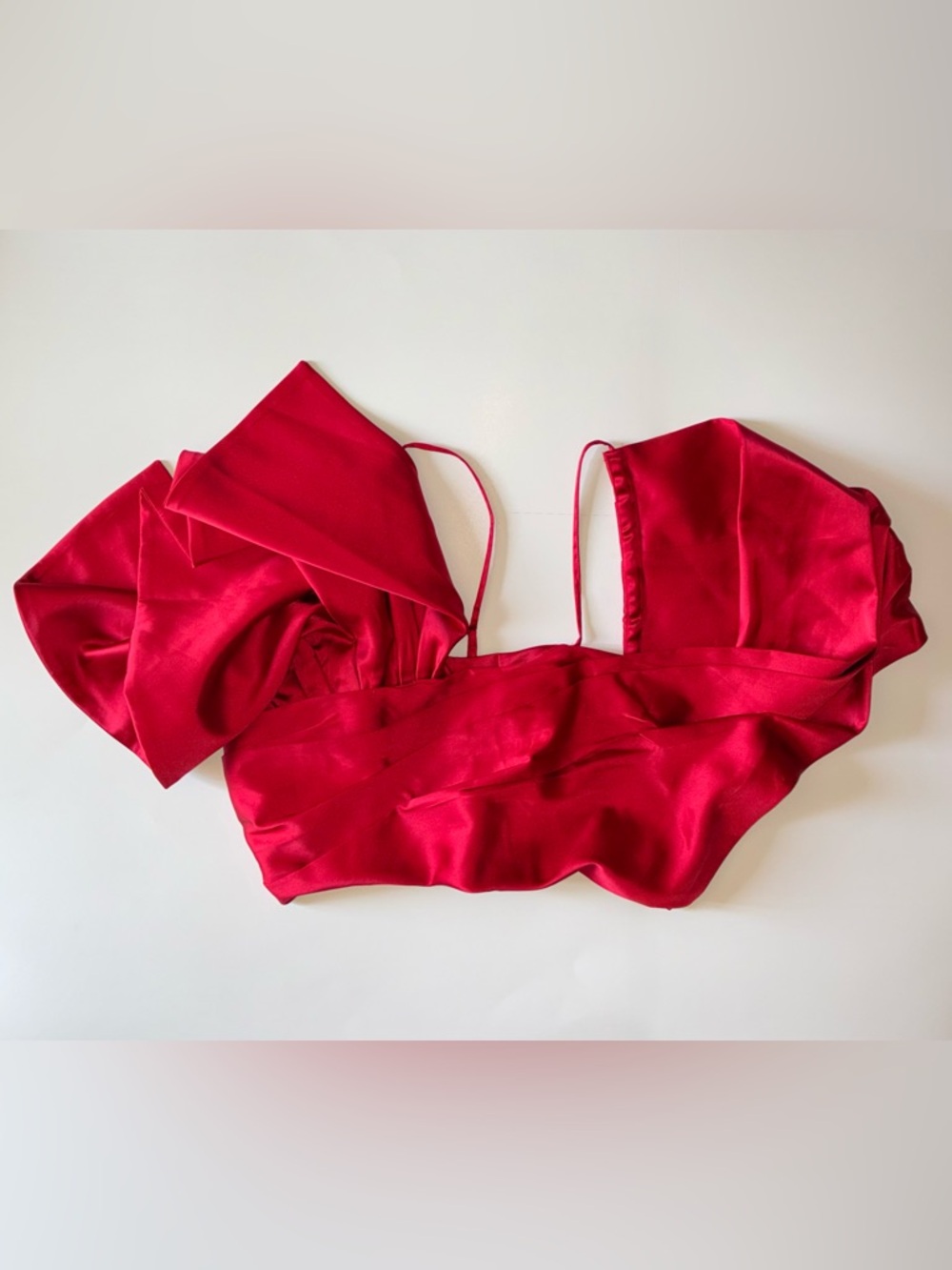 Making The Cut - Satin Ruffle Crop Top - Picture 2 of 11